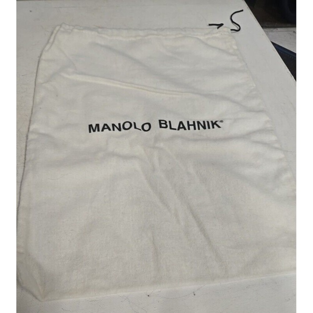 Manolo Blahnik Dust Bag White Ivory Shoe bag travel pouch 14x10 Inches